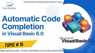 Automatic Code Completion in Visual Basic 6.0 | Automatic Code Completion Kya Hota Hai