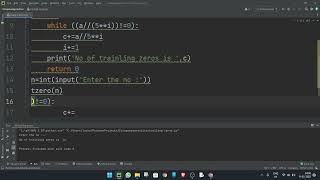 Trailing zeros for factorial in python #code #python