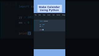 Make calendar using python tutorial #python #shorts #trending