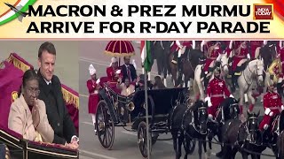 PM Modi Receives President Droupadi Murmu And French President Emmanuel Macron At Kartavya Path