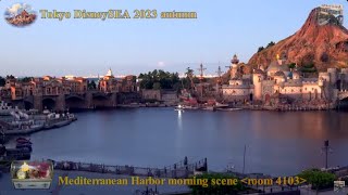 東京ディズニーシー・ホテルミラコスタ 静かな夜明けのハーバー風景録画映像