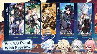 NEW UPDATE! ABOUT 4.8 BANNERS AND CHRONICLED WISH! Emilie, Navia, Shenhe - Genshin Impact