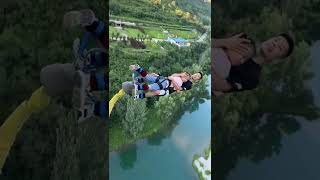 Spectacular bungee jump from a height of 100 feet 😲 #shorts