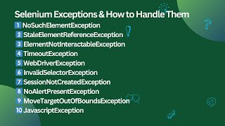 Exceptions in Selenium WebDriver Causes and Solutions with examples