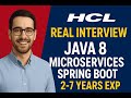 🔔 HCL Java Developer Interview | 2–7 Years Experience | Java 8 | Spring Boot | Microservices
