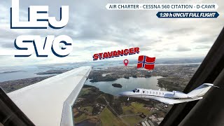 GERMANY to NORWAY in a PRIVATE JET / UNCUT Full Flight / Beautiful Landing / Cessna 560 Citation