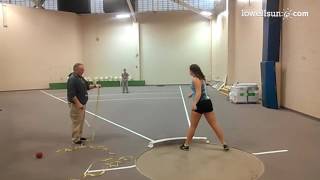 Mikaylah Schwartz of #Dracut lets loose with a toss of 33-4 in the shot put at MVC indoor #track mee