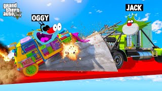 OGGY Vs JACK Epic Face To Face Race For Car Racing Challenge😱by Cars and Motorcycle! GTA5