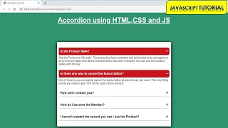 Make an Awesome Accordion in HTML, CSS and JavaScript. | JavaScript Tutorial