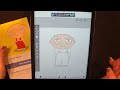 asmr gum chewing draw with me on ipad family guy stewie griffin writing names whispered