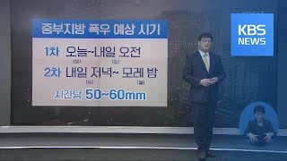 주말 중부지방 폭우, 최고 250mm 내릴 듯…남부 폭염 경보·주의보 / KBS뉴스(News)