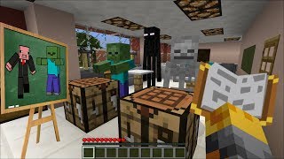 Minecraft MONSTER SCHOOL WITH BABY MOBS MOD / HELP BOYS AND GIRLS WITH THEIR TASKS!! Minecraft