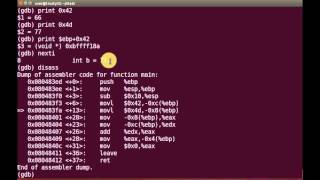 GDB Debugging: Examine x86 addition Instructions using C and gdb on 32 bit Linux