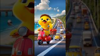 😱🔥💥The duck fell while riding an vespa and started crying #funny #duckshorts #bebek #ai #shorts