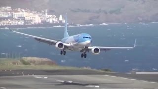 Plane strikes runway lights on aborted landing