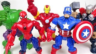 Marvel Mashers! Hulk, Spider Man, Captain America, Iron Man, Thor's body have changed!! - DuDuPopTOY