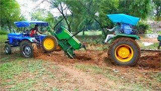 tractor trolley stuck in mud | tractor trolley pulling out fails
