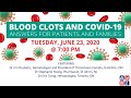 Blood Clots & COVID-19: June 23 webinar for patients and public