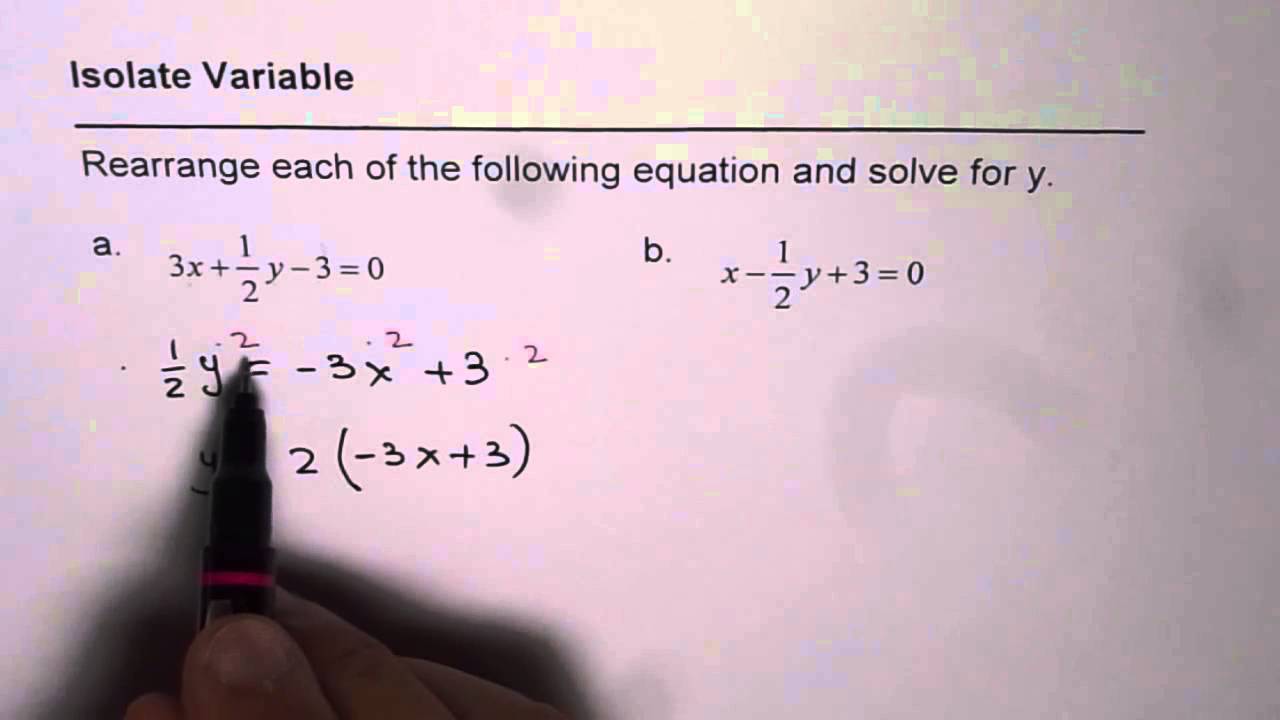 Isolate Variable From Equation With Fractions Youtube Isolate Variable From Equation With Fractions Youtube