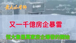 又一千億房企暴雷，數億債務到期無法償還。 恆大隻是萬家房企爆發的開始