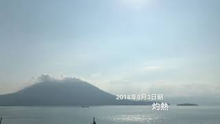 桜島噴火定点観測 2018年8月3日朝 天気晴