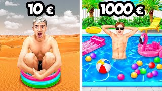 €10 vs €1000 ΠΙΣΙΝΑ ! Φτωχός VS Πλούσιος