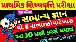 Primary Scholarship Exam | Pse Exam | Pse Exam For Std 6 |પ્રાથમિક શિષ્યવૃત્તિ પરીક્ષા|સામાન્ય જ્ઞાન