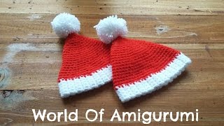 Cappello di Babbo Natale per Amigurumi | How to crochet a Santa Claus hat