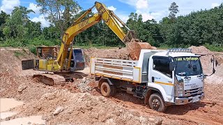 SUMITOMO SH 200-A1 คุณปู่..!! ยังขึงขัง ขุดบ่อล้วงลึก ตักดินใส่ดั้ม Excavator DumpTruck