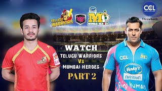 A scintillating match between Telugu Warriors vs Mumbai Heroes Part 2 | CCL