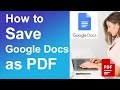 How To Save Google Docs As PDF