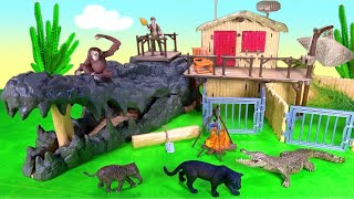 Schleich дикая жизнь крокодил джунгли исследование набор игр - забавные игрушки для детей