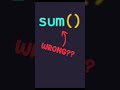 Python Sum() Function Is WRONG! #python #programming #coding