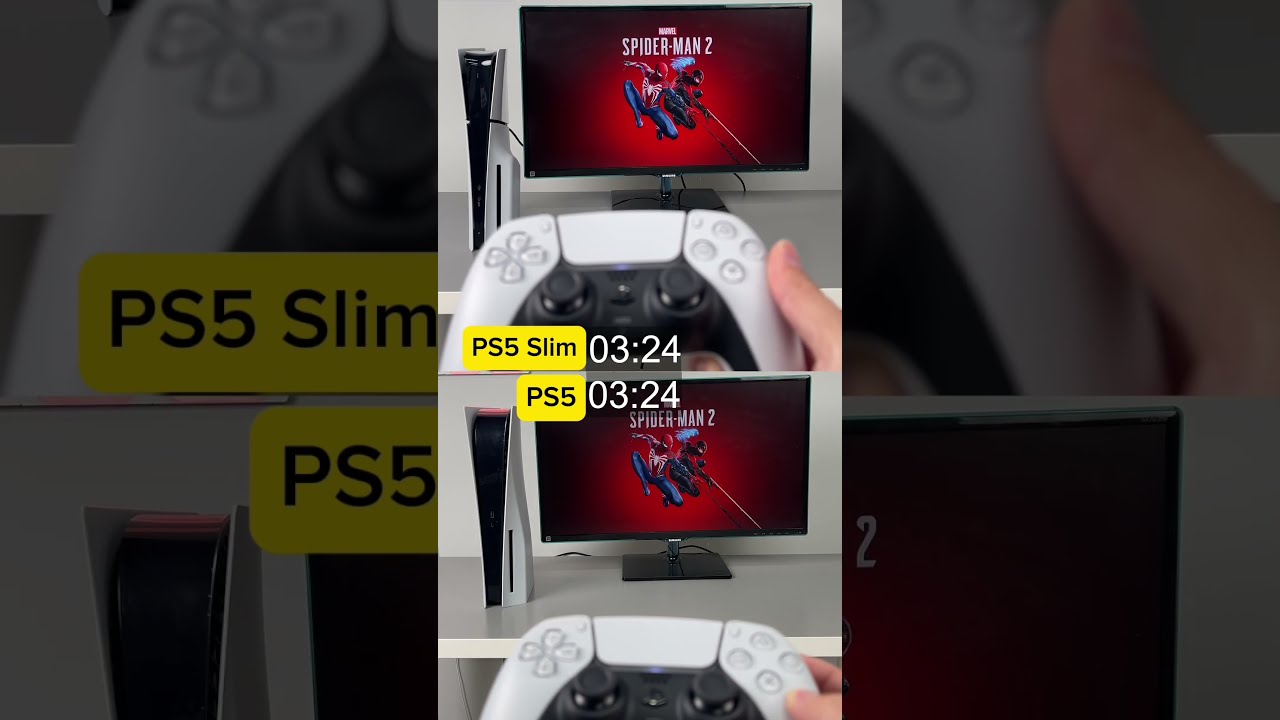 PS5 vs PS5 slim opening games speed test. #ps5 #ps5slim #playstation #glistco