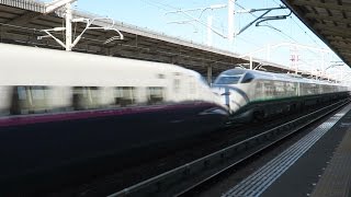 JR東日本【東北新幹線】E2系+【山形新幹線】E3系新幹線, Shinkansen E2+E3 Series, 通過速度が最速の小山駅。