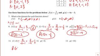 PRACTICE TEST- Unit 4: Linear Functions and Function Notation