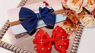 Laço Lucrativo na fita n9/38mm - DIY Ribbon Bow by Polyana Formozo