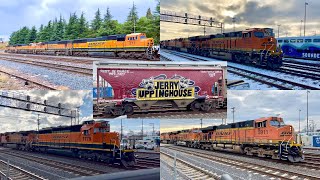 Seattle Trains: Five BNSF Manifest Freight Trains w/ Hazmat Cargo on BNSF Seattle Subdivision 60fps