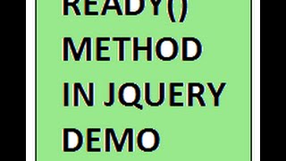 JQUERY READY METHOD EVENTS DEMO