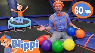 Blippi Visits An Indoor Trampoline Park and Learns Colors & More! | Educational Videos for Kids