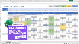 Créer un calendrier dynamique annuel #1 - Tuto Excel