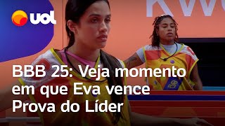 Quem ganhou a prova do líder do BBB 25: veja momento final com vitória de Eva e Thamiris eliminada