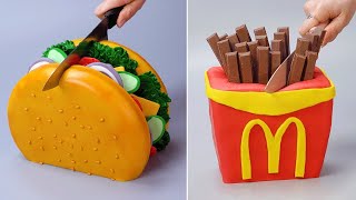 Coolest HAMBURGER 3D Cake Decorating Recipe |  So Yummy Fondant Cake Recipe | Satisfying Cakes