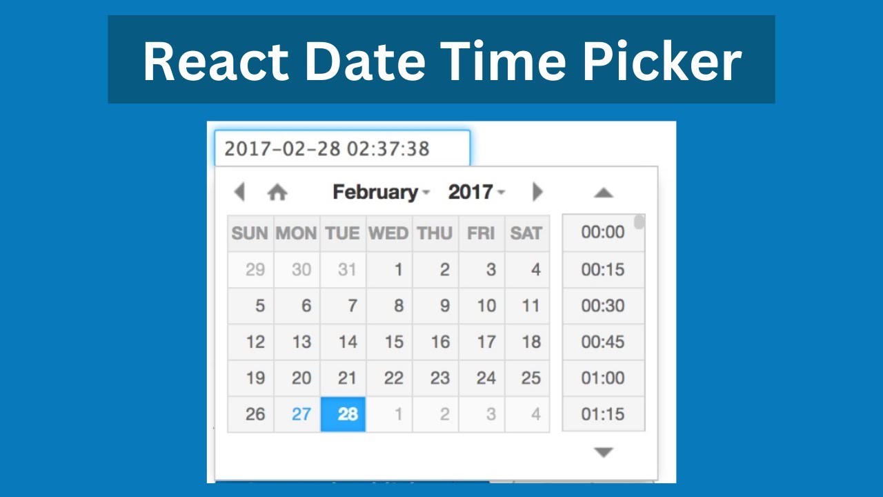 React Date Time Picker Youtube
