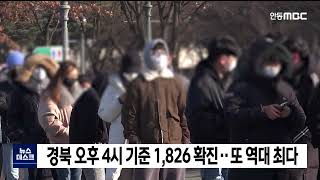 경북 오후 4시 기준 1,826 확진..또 역대 최다 / 안동MBC