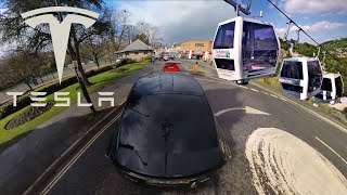 MAC 77 - Tesla Model X P100DL Insta360 Video Game Style View Driving Derbyshire Dales UK Wow! 🛞⚡️❄️