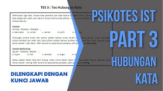 PSIKOTES IST - Part 3 Tes Hubungan Kata