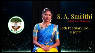 Bharathalayam Institute of fine Arts Presents Natya Vriksha Season 4  S.A.Smrithi On 10th Feb 2024