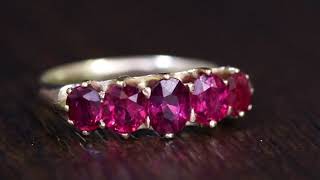 ANTIQUE VICTORIAN RUBY RING 2.90CT NATURAL RUBIES 18CT GOLD CIRCA 1900