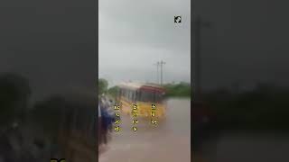 Telangana: Locals rescue 16 kids from school bus stuck in waterlogged underpass